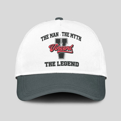 The Man The Myth The Legend Custom Initial Letter And Name Cap VINCENT 13K1 C38PF