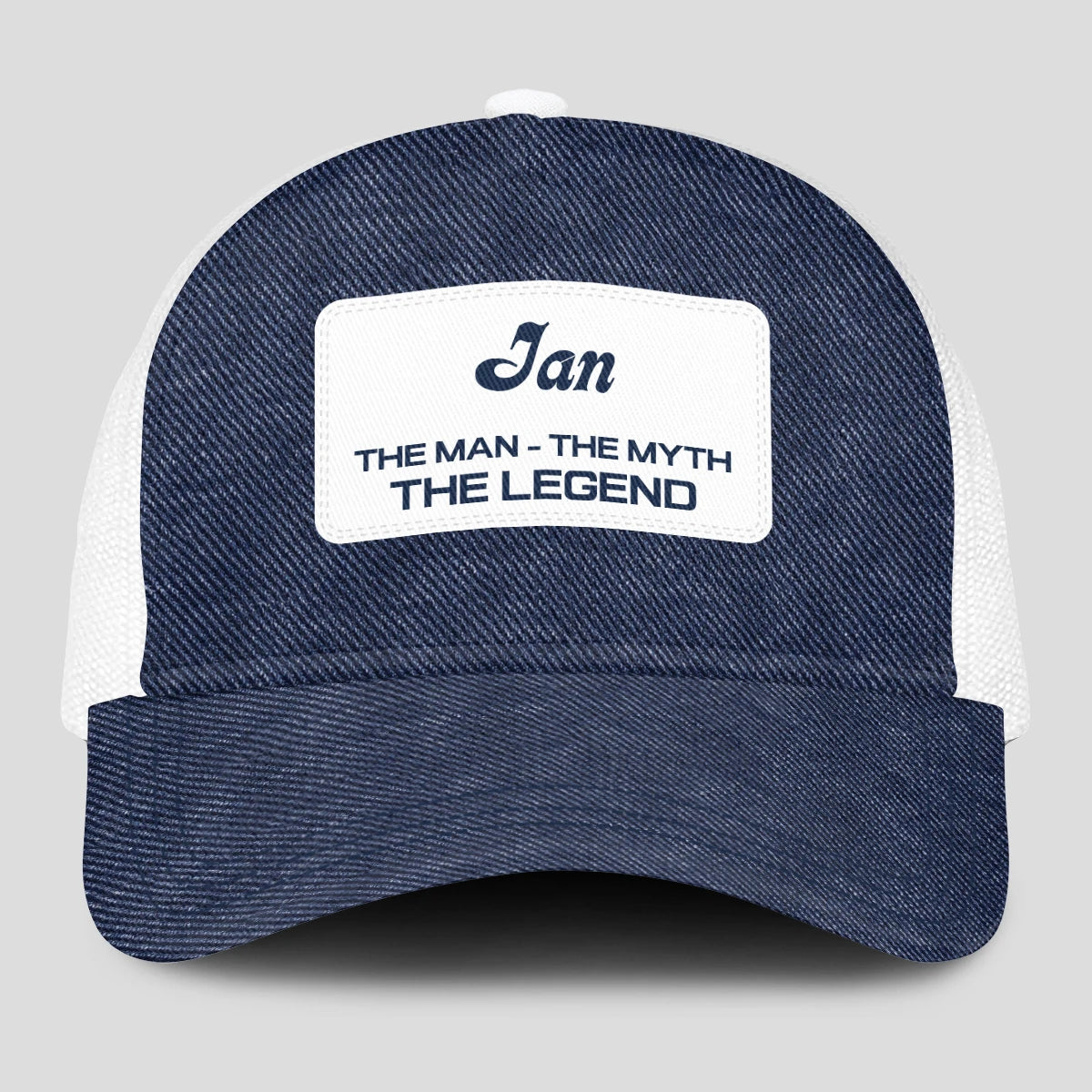 The Man The Myth The Legend Blue Denim Mesh Cap IAN 13K1 C194PF