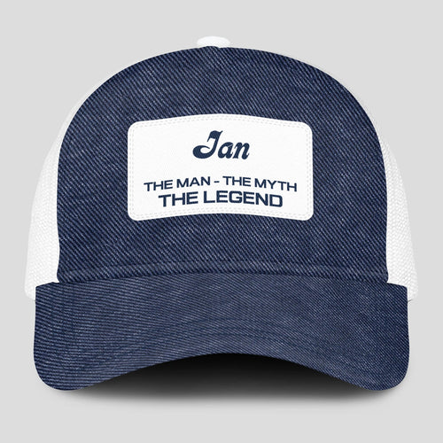 The Man The Myth The Legend Blue Denim Mesh Cap IAN 13K1 C194PF