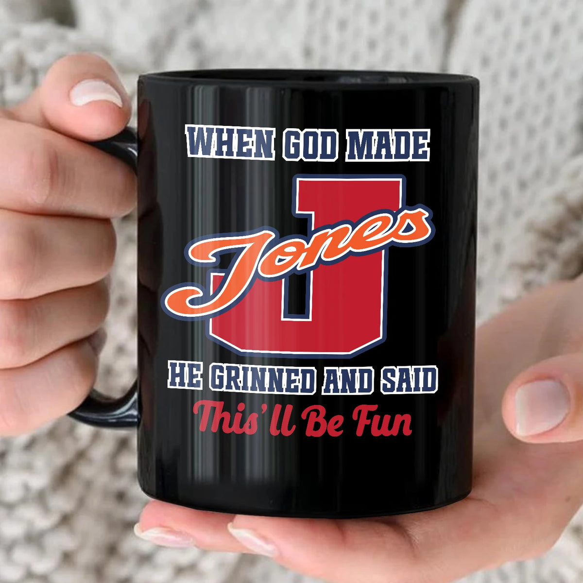 When God Made Your Name Personalized Baseball Mug JONES 13K1 MG07