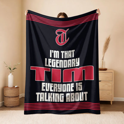 I'm That Legendary Name Dark Red Fleece Blanket TIM 13K1 BK48