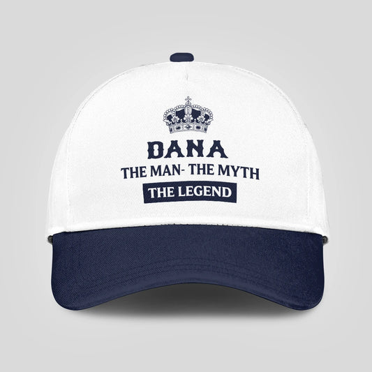 The Man The Myth The Legend King Crown Blue And White Cap DANA 13K1 C147PF