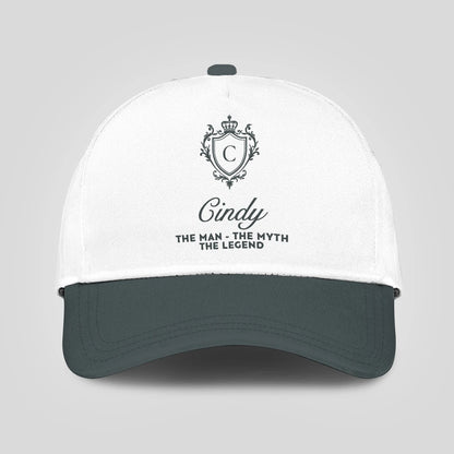 The Man The Myth The Legend Elegant Gray And White Cap CINDY 13K1 C170PF