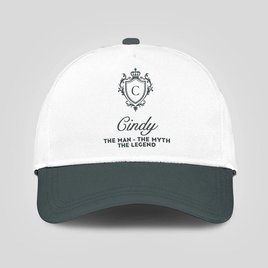 The Man The Myth The Legend Elegant Gray And White Cap CINDY 13K1 C170PF