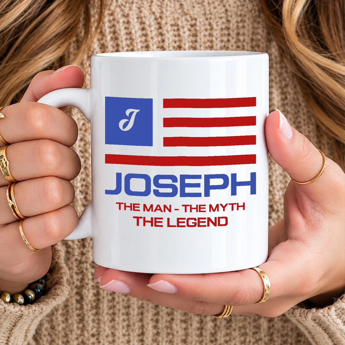 The Man The Myth The Legend American Flag Mug JOSEPH 13K1 MG18