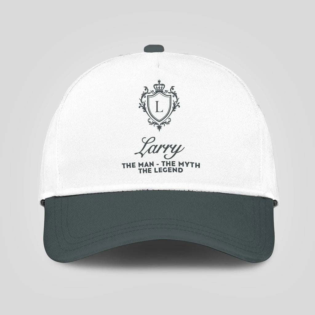 The Man The Myth The Legend Elegant Gray And White Cap LARRY 13K1 C170PF