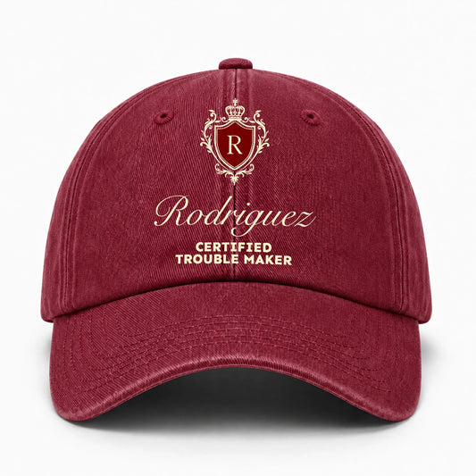 Certified Trouble Maker Royal Burgundy Washed Cap RODRIGUEZ 13K1 C139PF