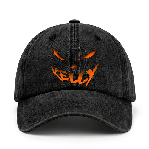Stay Hungry Pumpkin Chasing Ghosts Funny Washed Cap KELLY 13K1 C101PF