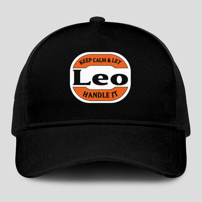 Keep Calm & Let Your Name Handle It Black Mesh Cap LEO 13K1 C199PF