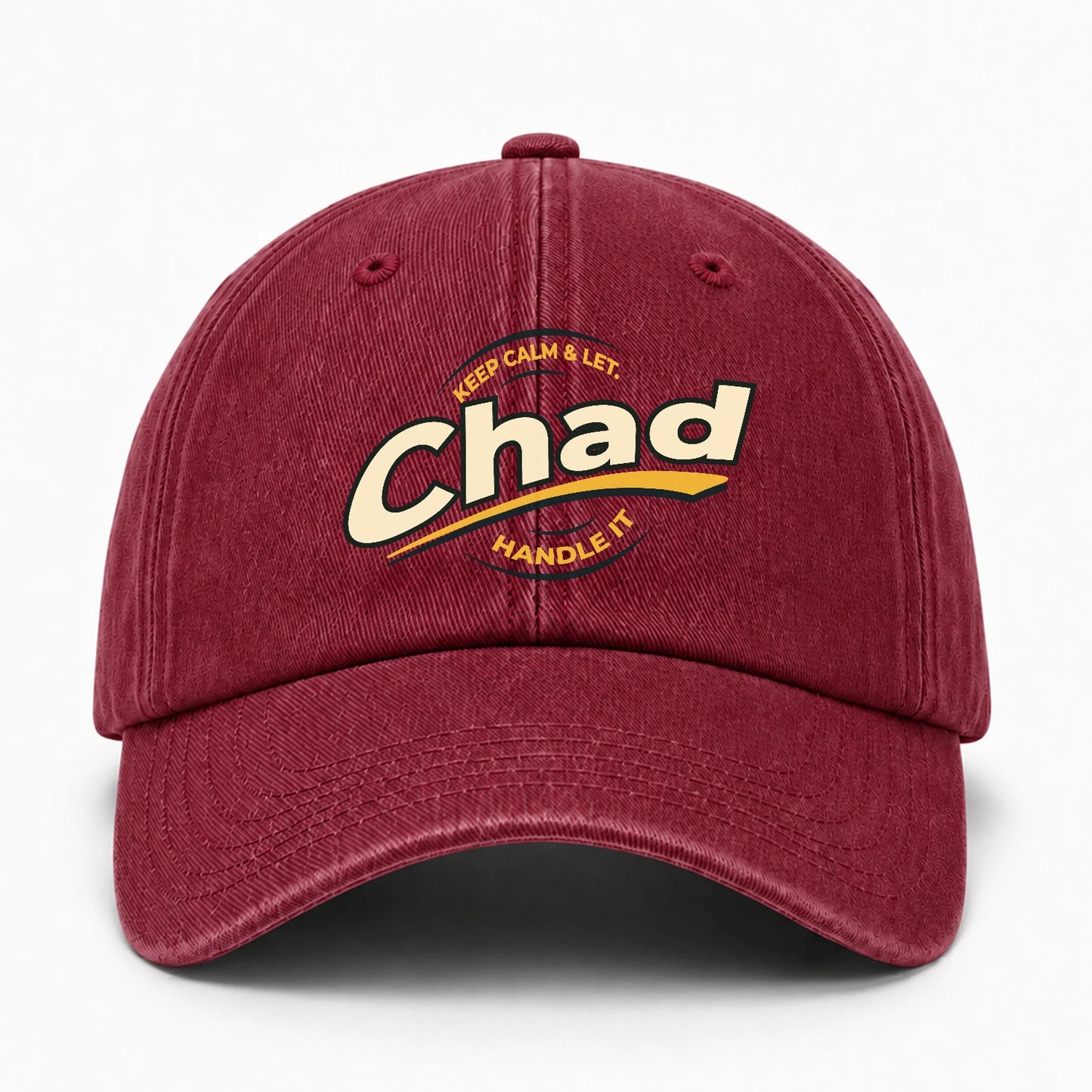 Keep Calm & Let Your Name Handle It Burgundy Washed Cap CHAD 13K1 C105PF