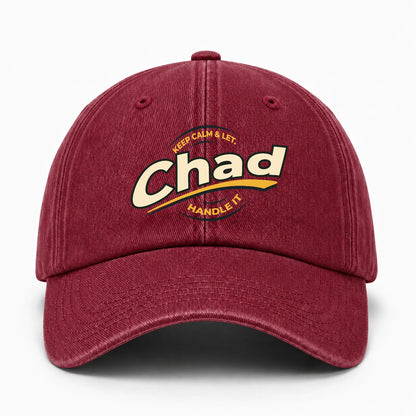 Keep Calm & Let Your Name Handle It Burgundy Washed Cap CHAD 13K1 C105PF