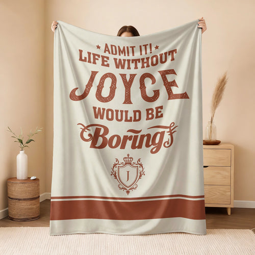 Life Without Your Name Would Be Boring Cream Terracotta Blanket JOYCE 13K1 BK24