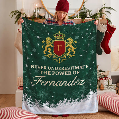 Never Underestimate Your Name Old Money Christmas Fleece Blanket FERNANDEZ 13K1 BK26