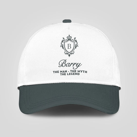 The Man The Myth The Legend Elegant Gray And White Cap BARRY 13K1 C170PF