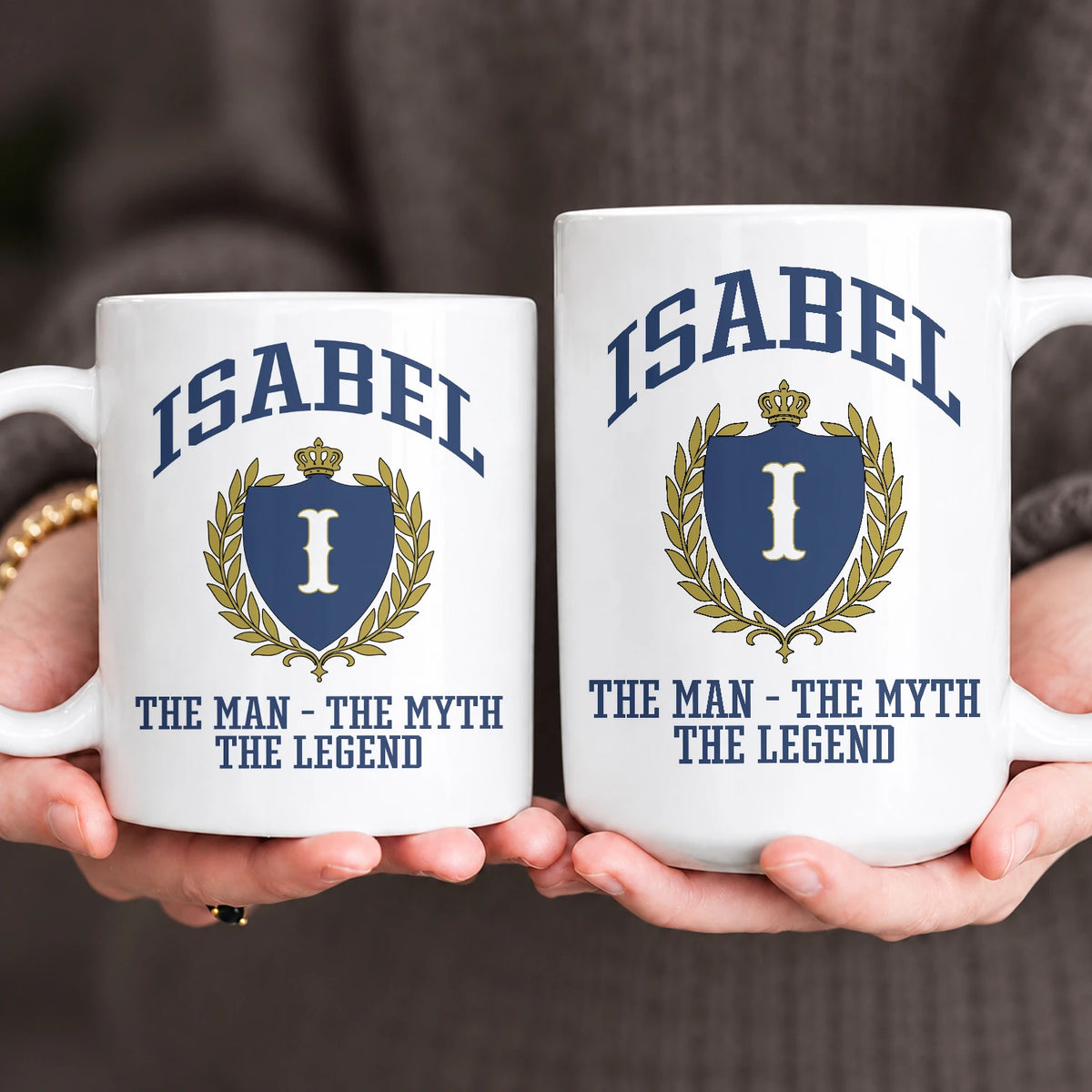 The Man The Myth The Legend Blue And Yellow Logo Mug ISABEL 13K1 MG24