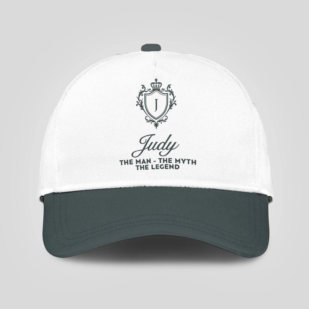 The Man The Myth The Legend Elegant Gray And White Cap JUDY 13K1 C170PF