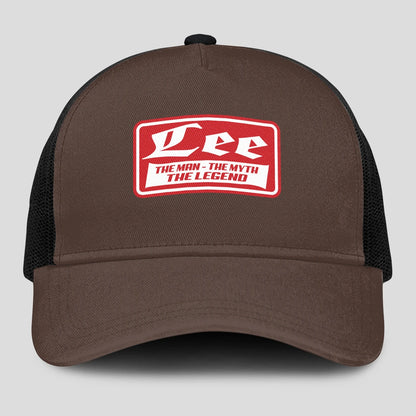 The Man The Myth The Legend Red Logo Brown Mesh Cap LEE 13K1 C203PF