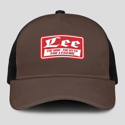 The Man The Myth The Legend Red Logo Brown Mesh Cap LEE 13K1 C203PF