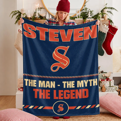 The Man The Myth The Legend Retro Fleece Blanket STEVEN 13K1 BK53
