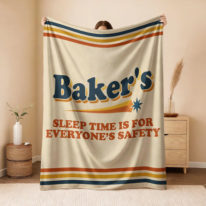 Your Name's Sleep Time Funny Retro Fleece Blanket BAKER 13K1 BK67