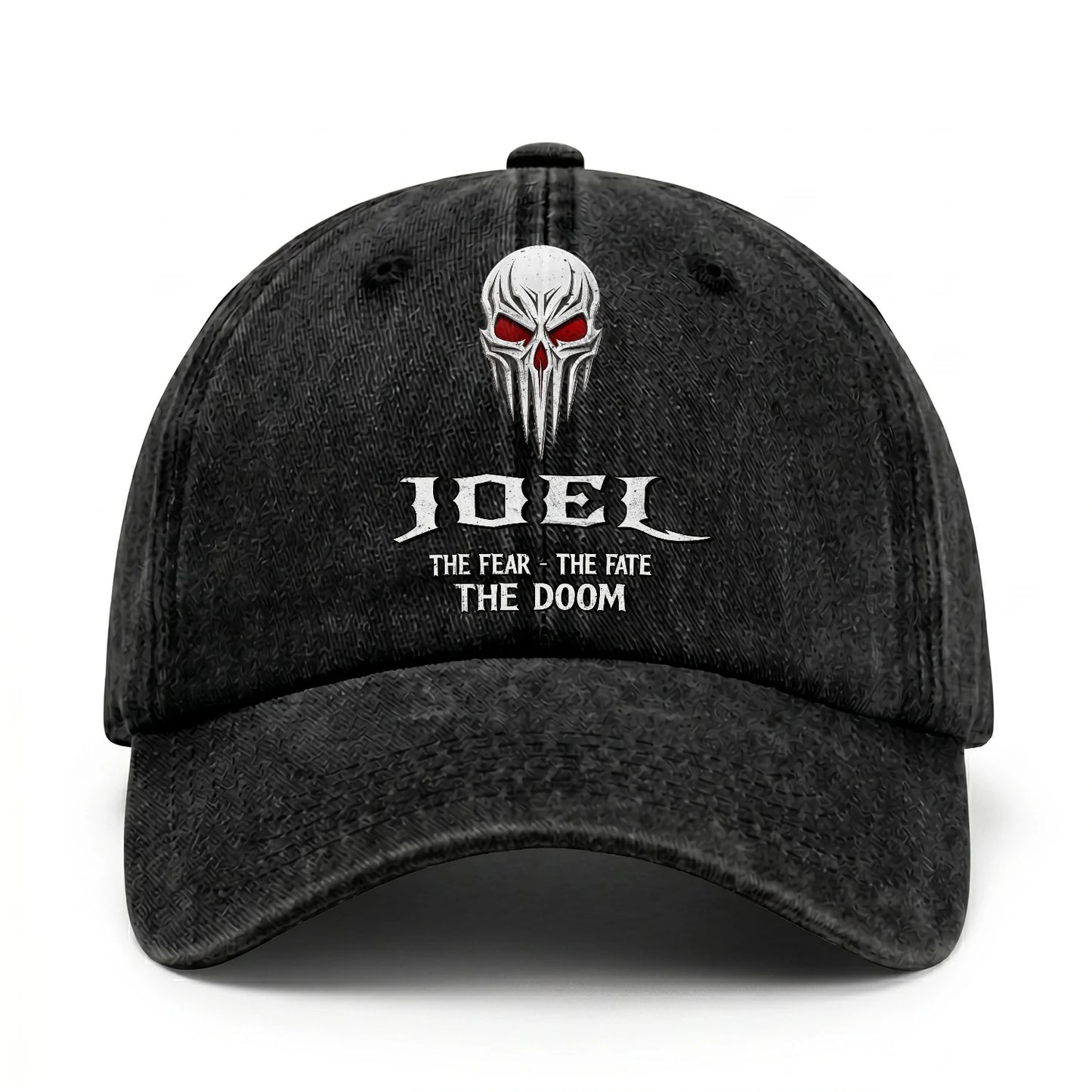 Your Name The Fear The Fate The Doom Skull Washed Cap JOEL 13K1 C98PF
