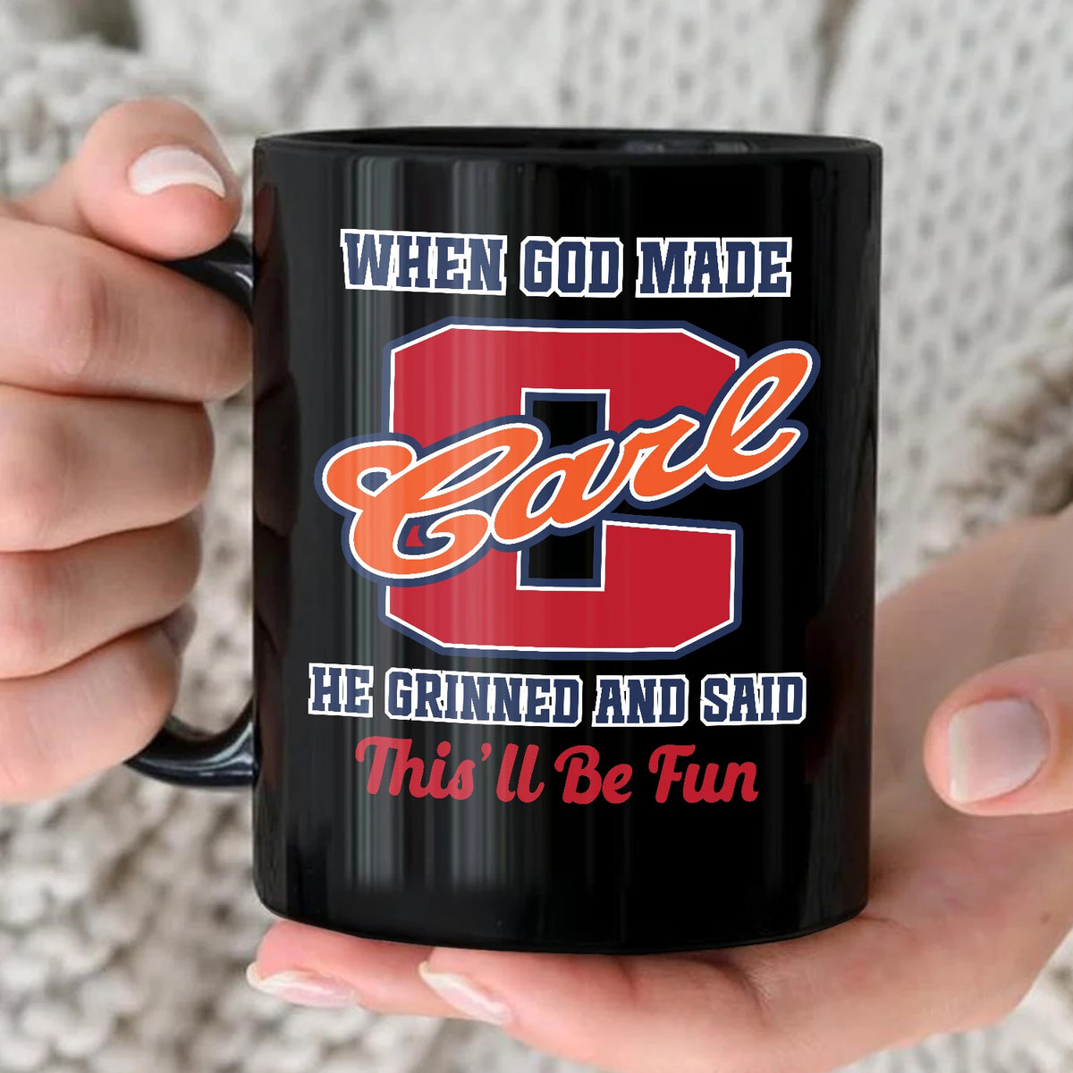 When God Made Your Name Personalized Baseball Mug CARL 13K1 MG07