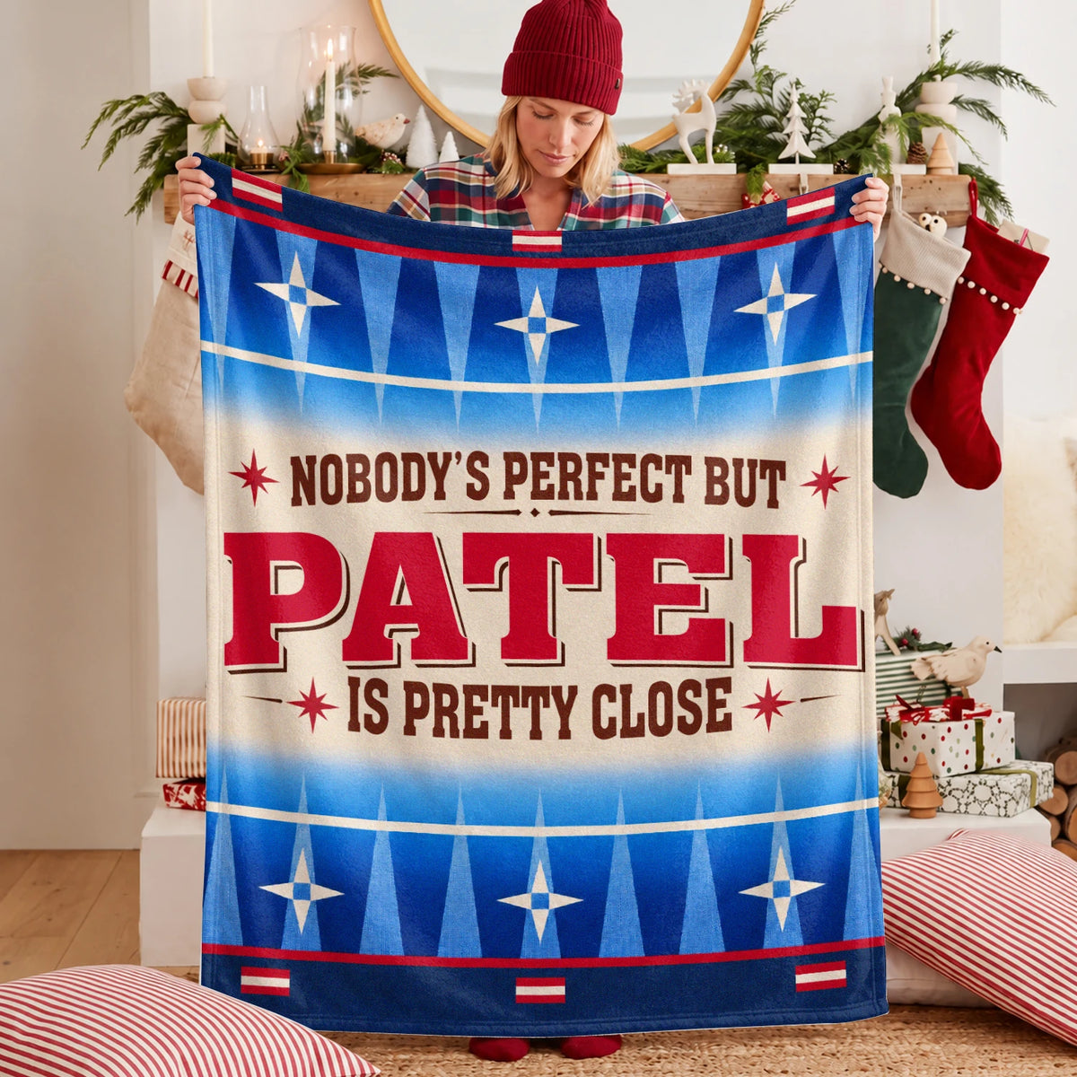 Nobody's Perfect But Your Name Is Close Native American Fleece Blanket PATEL 13K1 BK57