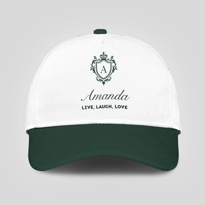 Live Laugh Love Elegant Blue And White Cap AMANDA 13K1 C90PF