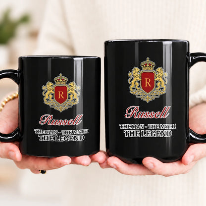 The Man The Myth The Legend Gold Royal Logo Mug RUSSELL 13K1 MG03
