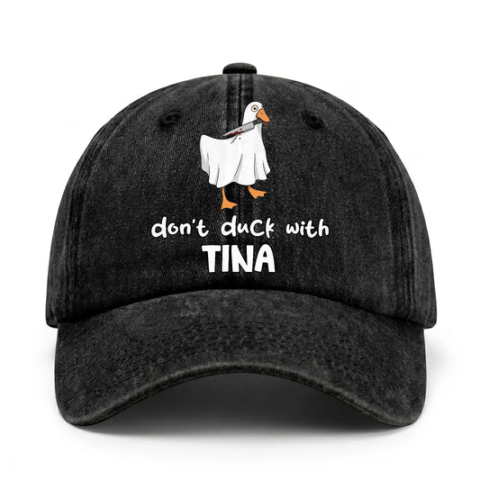 Don't Duck With Your Name Funny Washed Cap TINA 13K1 C129PF