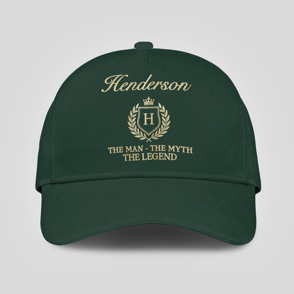 The Man The Myth The Legend Crest Forest Green Cap HENDERSON 13K1 C159PF