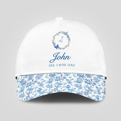 Live Laugh Love Blue Flowers Cap JOHN 13K1 C50PF