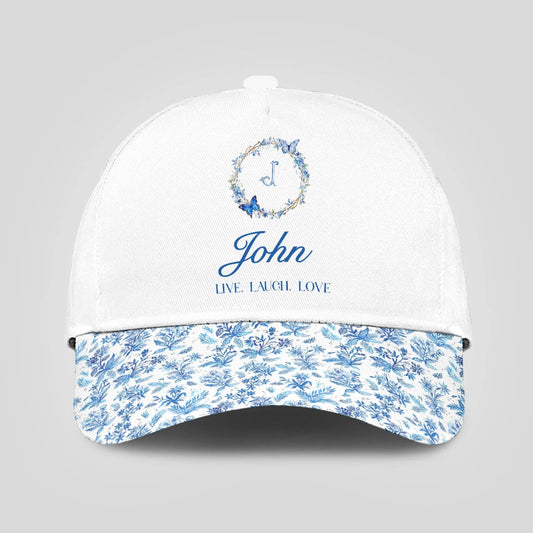 Live Laugh Love Blue Flowers Cap JOHN 13K1 C50PF