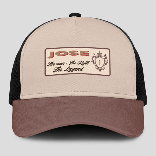 The Man The Myth The Legend Brown And Beige Mesh Cap JOSE 13K1 C213PF