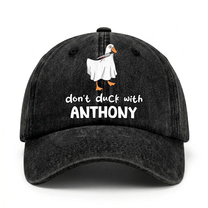 Don't Duck With Your Name Funny Washed Cap ANTHONY 13K1 C129PF