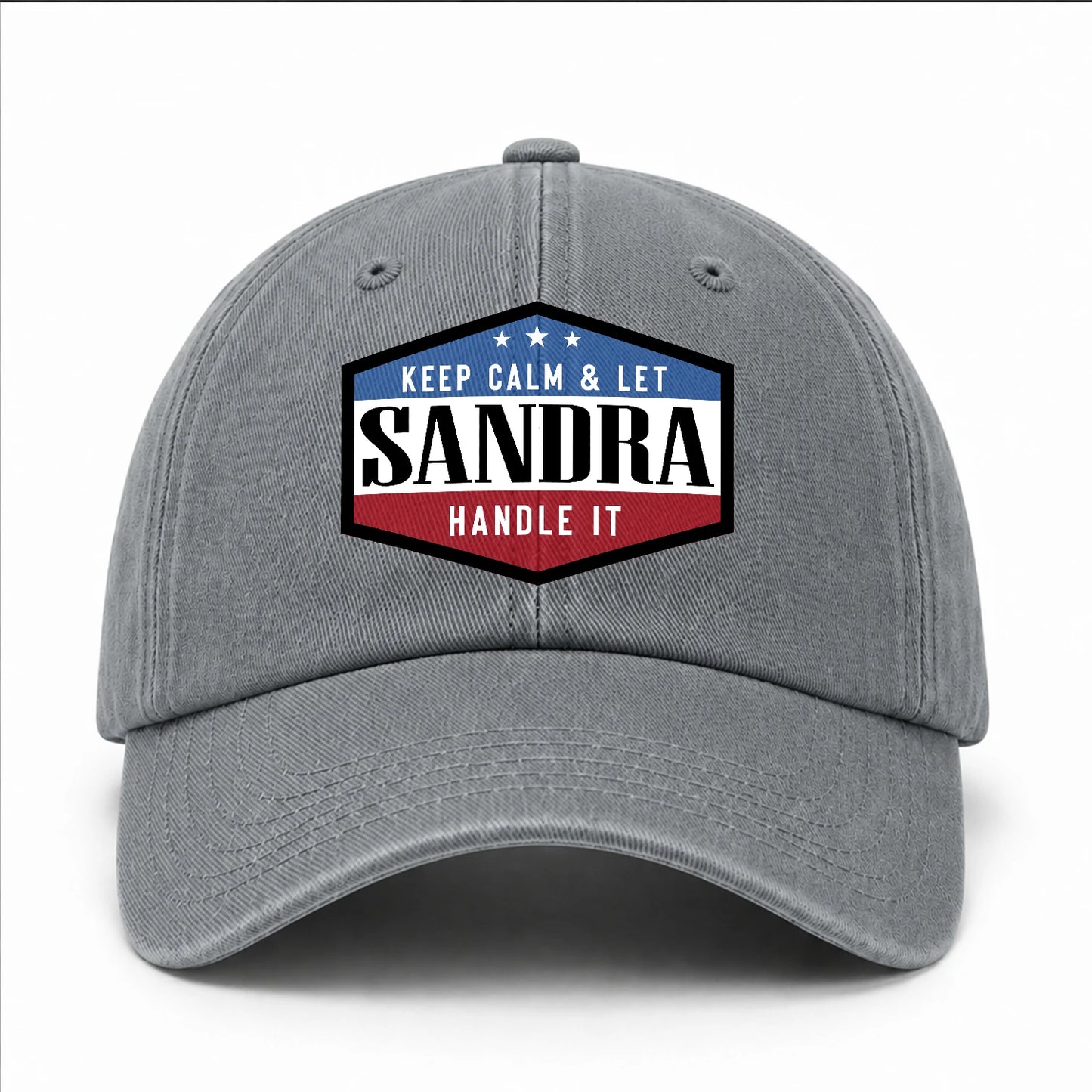 Keep Calm & Let Your Name Handle It Washed Cap SANDRA 13K1 C87PF