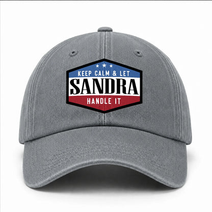 Keep Calm & Let Your Name Handle It Washed Cap SANDRA 13K1 C87PF
