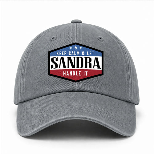 Keep Calm & Let Your Name Handle It Washed Cap SANDRA 13K1 C87PF