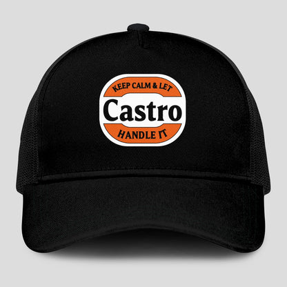 Keep Calm & Let Your Name Handle It Black Mesh Cap CASTRO 13K1 C199PF