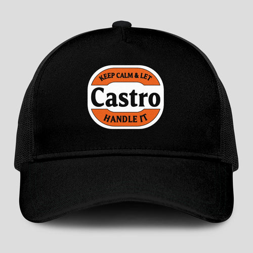 Keep Calm & Let Your Name Handle It Black Mesh Cap CASTRO 13K1 C199PF