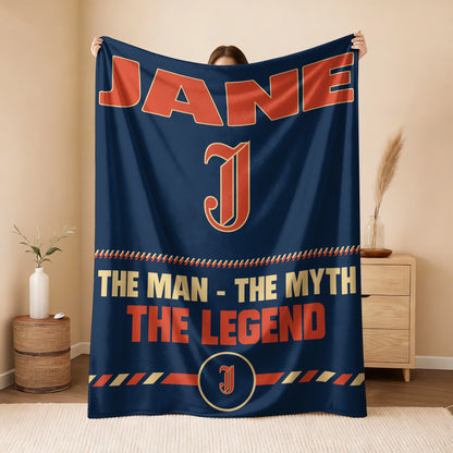 The Man The Myth The Legend Retro Fleece Blanket JANE 13K1 BK53