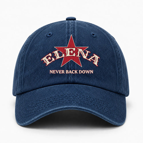 Never Back Down Western Blue Denim Cap ELENA 13K1 C61PF