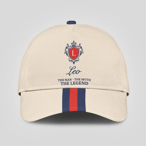 The Man The Myth The Legend Blue And Red Striped Cap LEO 13K1 C117PF