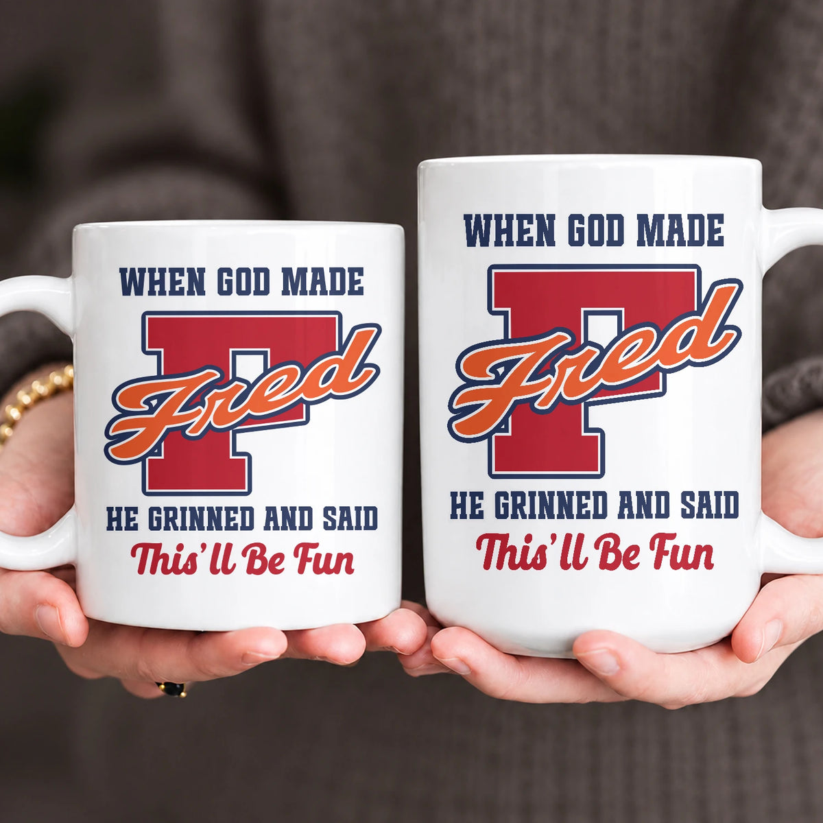 When God Made Your Name Personalized Baseball Mug FRED 13K1 MG07
