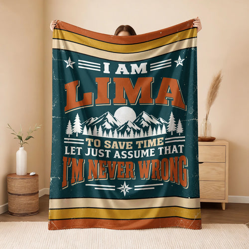 I'm Name Never Wrong Funny Retro Fleece Blanket LIMA 13K1 BK66