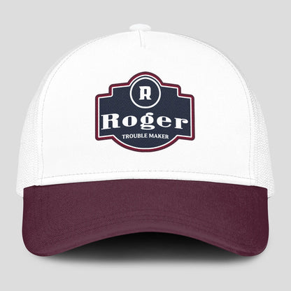 Trouble Maker Burgundy And White Funny Mesh Cap ROGER 13K1 C201PF