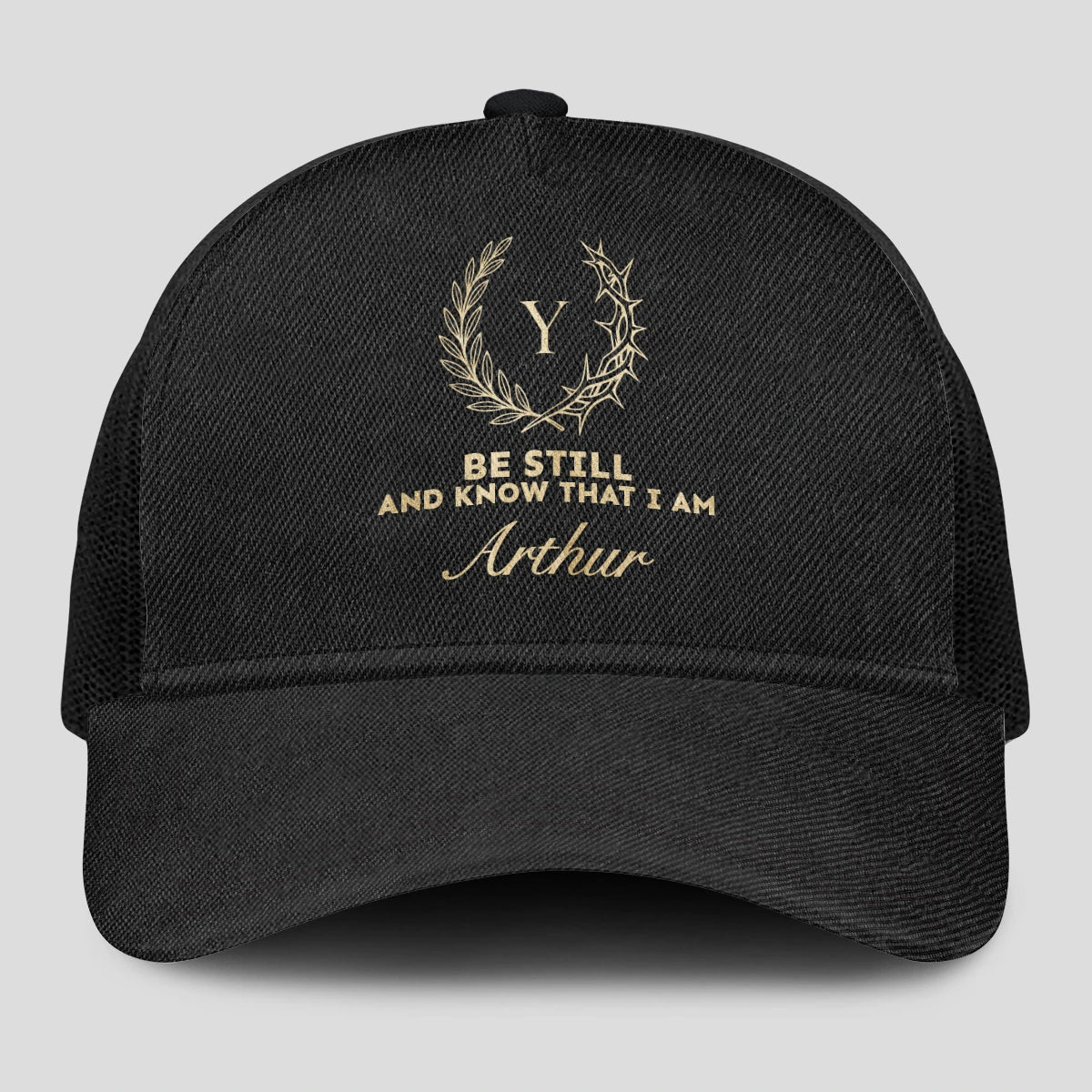 Be Still And Know That I Am Name Black Mesh Cap ARTHUR 13K1 C202PF