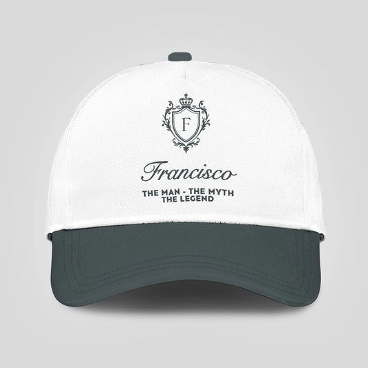 The Man The Myth The Legend Elegant Gray And White Cap FRANCISCO 13K1 C170PF
