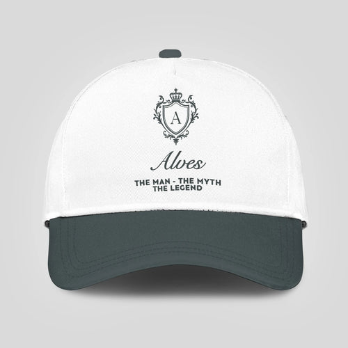 The Man The Myth The Legend Elegant Gray And White Cap ALVES 13K1 C170PF