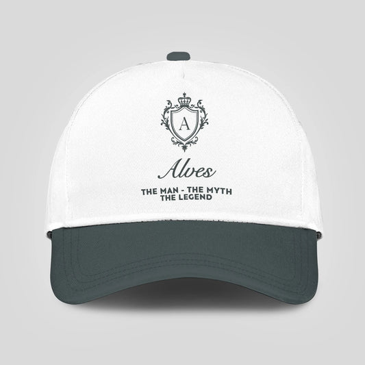 The Man The Myth The Legend Elegant Gray And White Cap ALVES 13K1 C170PF